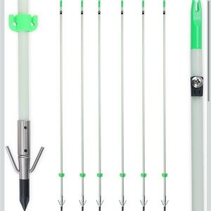 New Open Box 34inch Bowfishing Arrows Luminous with Broadheads -6